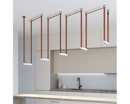 DK5570-WB Cветильник для трека-ремня Belty, серия Grill, со светодиодом, L323*W40*H45мм, 48V DC, 12W, RA90, 24°, 4000K, IP20, белый с черным, алюминий