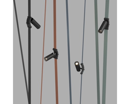 DK5547-BK Поворотный светильник для трека-ремня Belty, серия Spot, со светодиодом, D35*L126.5мм, 48V DC, 7W, RA90, 30°, 3000K, IP20, черный, алюминий