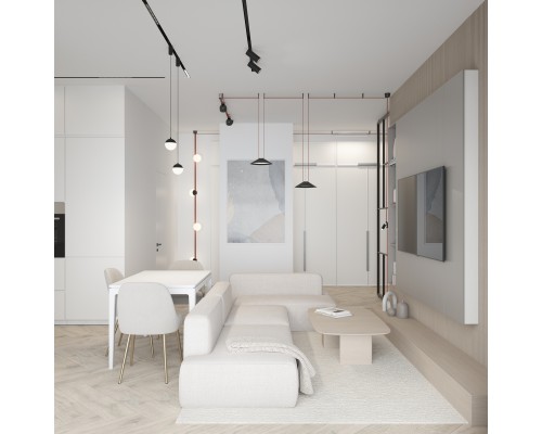 DK5547-BK Поворотный светильник для трека-ремня Belty, серия Spot, со светодиодом, D35*L126.5мм, 48V DC, 7W, RA90, 30°, 3000K, IP20, черный, алюминий