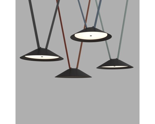 DK5664-BK Cветильник для трека-ремня Belty Smart, серия Flow, со светодиодом, D300*H71мм, 48V DC, 20W, RA90, 120°, 2700-6500K, IP20, черный, алюминий