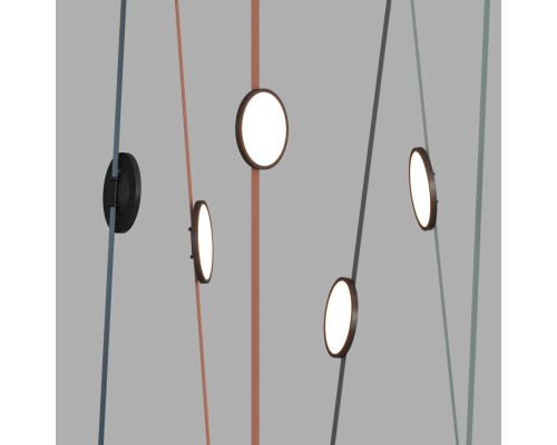 DK5566-BK Cветильник для трека-ремня Belty, серия Flow, со светодиодом, D168*H29.5мм, 48V DC, 10W, RA90, 120°, 4000K, IP20, черный, алюминий