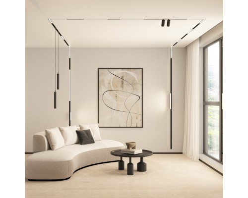 DK8015-BK Угловой трековый светильник SMART LINEAR со светодиодом, L312*312, 220V, 18W, 3000-6000К, IP20, черный, алюминий