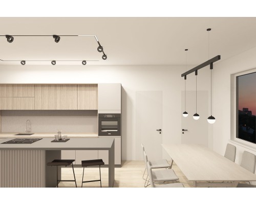 DK8056-BK Подвесной светильник SMART MOON 12W DIM 3000K-6000K, черный, алюминий, акрил