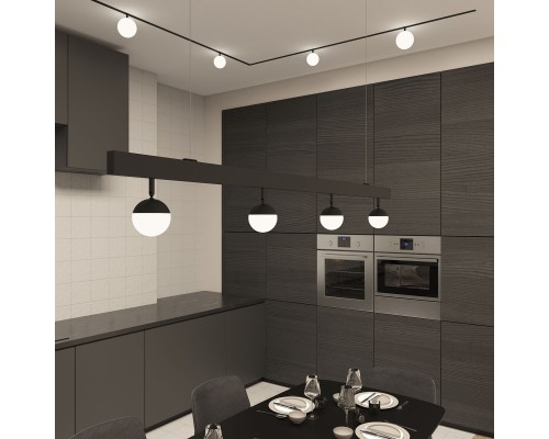 DK8051-BK Рассеивающий светильник SMART MOON 5W DIM 3000K-6000K, ?130мм, черный, акрил