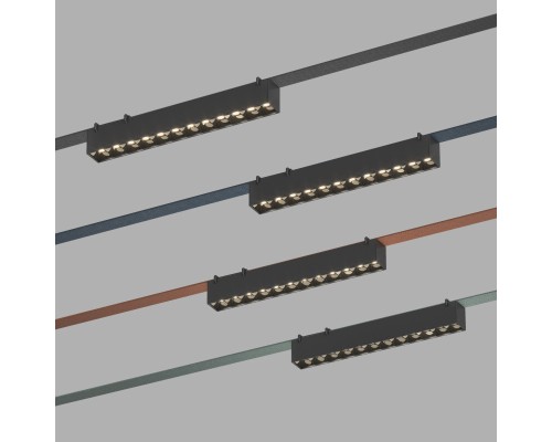 DK5571-BK Cветильник для трека-ремня Belty, серия Grill, со светодиодом, L323*W40*H45, 48V DC, 12W, RA90, 24°, 3000K, IP20, черный, алюминий