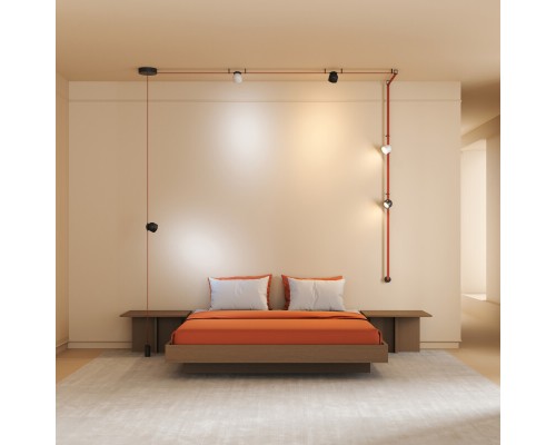 DK5642-BK Поворотный светильник для трека-ремня Belty Smart, серия Spot, со светодиодом, D100*H107мм, 48V DC, 12W, RA90, 120°, 3000-5700K, IP20, черный, алюминий