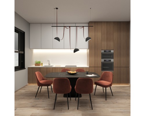 DK5660-BK Cветильник для трека-ремня Belty Smart, серия Flow со светодиодом, D220*H117мм, 48V DC, 24W, RA90, 120°, 3000-5700K, IP20, черный, алюминий