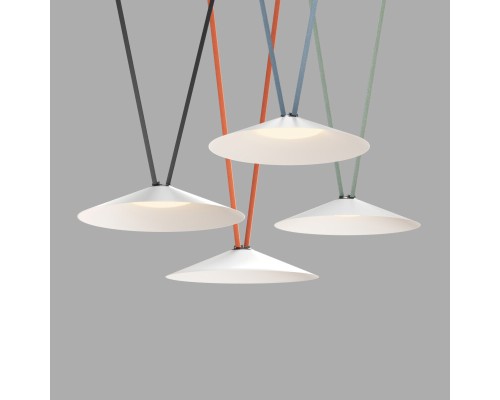 DK5569-WH+BK Cветильник для трека-ремня Belty, серия Flow, со светодиодом, D600*H122мм, 48V DC, 24W, RA90, 120°, 3000K, IP20, белый с черным, алюминий