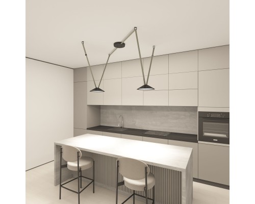 DK5564-BK Cветильник для трека-ремня Belty, серия Flow, со светодиодом, D300*H71мм, 48V DC, 20W, RA90, 120°, 4000K, IP20, черный, алюминий