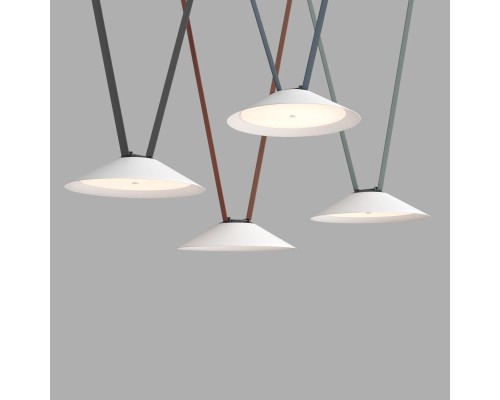 DK5664-WH+BK Cветильник для трека-ремня Belty Smart, серия Flow, со светодиодом, D300*H71мм, 48V DC, 20W, RA90, 120°, 2700-6500K, IP20, белый с черным, алюминий