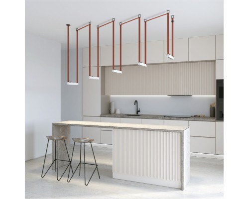 DK5571-WB Cветильник для трека-ремня Belty, серия Grill, со светодиодом, L323*W40*H45мм, 48V DC, 12W, RA90, 24°, 3000K, IP20, белый с черным, алюминий