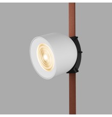 DK5541-WH+BK Поворотный светильник для трека-ремня Belty, серия Spot, со светодиодом, D100*H107мм, 48V DC, 12W, RA90, 38°, 3000K, IP20, белый с черным, алюминий