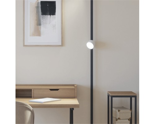 DK5542-WH+BK Поворотный светильник для трека-ремня Belty, серия Spot, со светодиодом, D100*H107мм, 48V DC, 12W, RA90, 120°, 4000K, IP20, белый с черным, алюминий