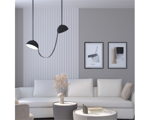 DK5560-BK Cветильник для трека-ремня Belty, серия Flow со светодиодом, D220*H117мм, 48V DC, 24W, RA90, 120°, 4000K, IP20, черный, алюминий