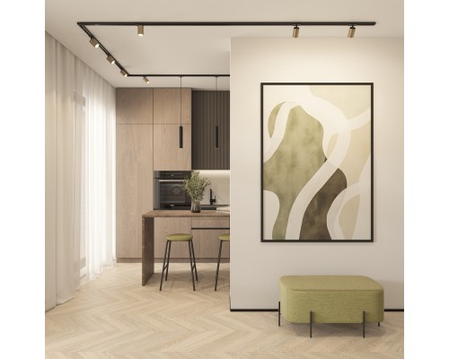 DK6201-BG Трековый светильник IP 20, 15 Вт, GU5.3, матовое золото с черным, алюминий