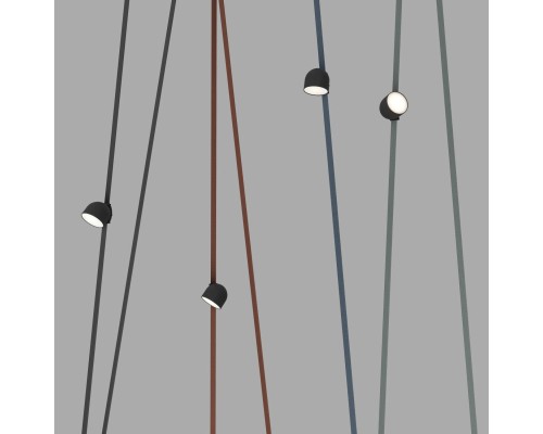 DK5542-BK Поворотный светильник для трека-ремня Belty, серия Spot, со светодиодом, D100*H107мм, 48V DC, 12W, RA90, 120°, 4000K, IP20, черный, алюминий