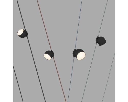 DK5543-BK Поворотный светильник для трека-ремня Belty, серия Spot, со светодиодом, D100*H107мм, 48V DC, 12W, RA90, 120°, 3000K, IP20, черный, алюминий