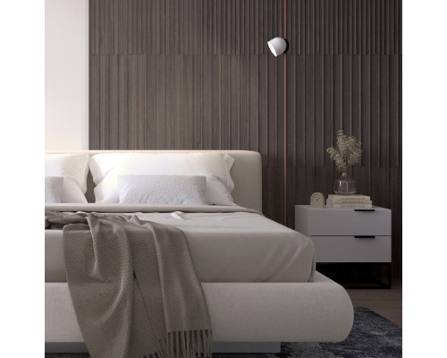 DK5543-WH+BK Поворотный светильник для трека-ремня Belty, серия Spot, со светодиодом, D100*H107мм, 48V DC, 12W, RA90, 120°, 3000K, IP20, белый с черным, алюминий