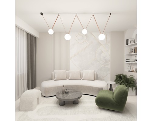 DK5552-BK Cветильник для трека-ремня Belty, серия Orb, со светодиодом, D180*H181мм, 48V DC, 10W, RA90, 120°, 4000K, IP20, белый, акрил