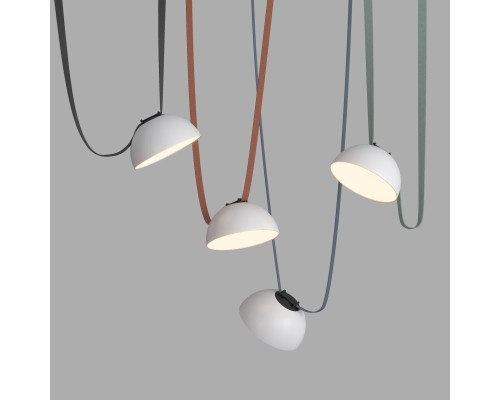 DK5561-WH+BK Cветильник для трека-ремня Belty, серия Flow, со светодиодом, D220*H117мм, 48V DC, 24W, RA90, 120°, 3000K, IP20, белый с черным, алюминий