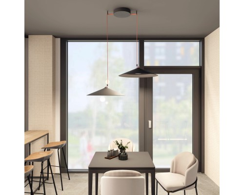 DK5569-BK Cветильник для трека-ремня Belty, серия Flow, со светодиодом, D600*H122мм, 48V DC, 24W, RA90, 120°, 3000K, IP20, черный, алюминий