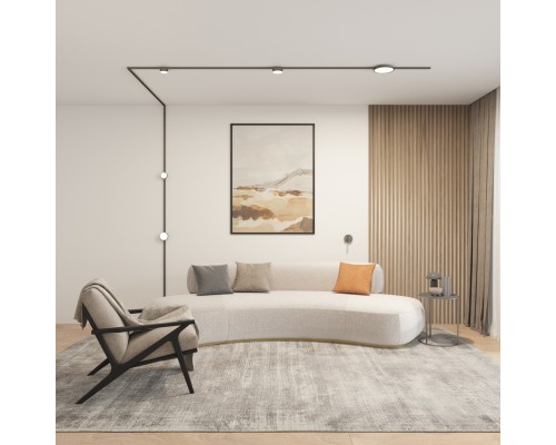 DK5763-DN Светильник для трека SHINE FLOW со светодиодом, D198*H27, 48V DC, 15W, RA?90, 3000K, IP20, темный никель, алюминий