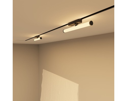 DK6438-BK Поворотный однофазный трековый светильник STROM со светодиодом L300mm 220V 10W 150° 3000K IP20 черный алюминий/акрил