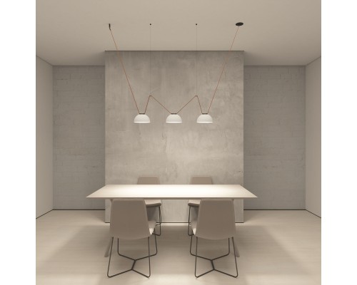 DK5560-WH+BK Cветильник для трека-ремня Belty, серия Flow, со светодиодом, D220*H117мм, 48V DC, 24W, RA90, 120°, 4000K, IP20, белый с черным, алюминий