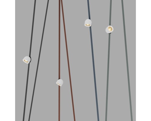 DK5541-WH+BK Поворотный светильник для трека-ремня Belty, серия Spot, со светодиодом, D100*H107мм, 48V DC, 12W, RA90, 38°, 3000K, IP20, белый с черным, алюминий