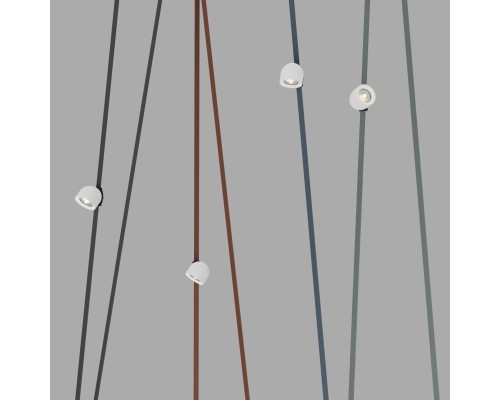 DK5540-WH+BK Поворотный светильник для трека-ремня Belty, серия Spot, со светодиодом, D100*H107мм, 48V DC, 12W, RA90, 38°, 4000K, IP20, белый с черным, алюминий