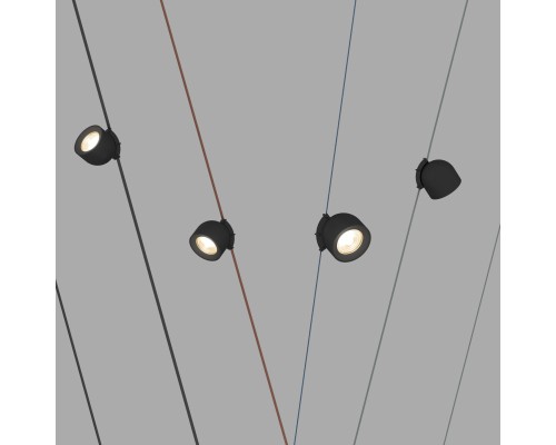 DK5541-BK Поворотный светильник для трека-ремня Belty, серия Spot, со светодиодом, D100*H107мм, 48V DC, 12W, RA90, 38°, 3000K, IP20, черный, алюминий