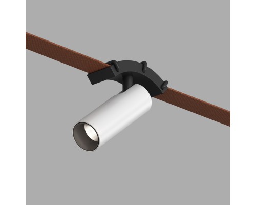 DK5546-BW+BK Поворотный светильник для трека-ремня Belty, серия Spot, со светодиодом, D35*L126.5мм, 48V DC, 7W, RA90, 30°, 4000K, IP20, белый с черным, алюминий