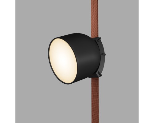 DK5543-BK Поворотный светильник для трека-ремня Belty, серия Spot, со светодиодом, D100*H107мм, 48V DC, 12W, RA90, 120°, 3000K, IP20, черный, алюминий