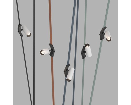 DK5546-BW+BK Поворотный светильник для трека-ремня Belty, серия Spot, со светодиодом, D35*L126.5мм, 48V DC, 7W, RA90, 30°, 4000K, IP20, белый с черным, алюминий