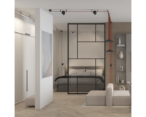 DK5577-WH Cветильник для трека-ремня Belty, серия Linear, со светодиодом, L642*W40*H45мм, 48V DC, 24W, RA90, 120°, 3000K, IP20, белый, алюминий