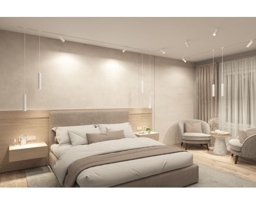 DK6202-WH Трековый светильник IP 20, 15 Вт, GU10, белый, алюминий