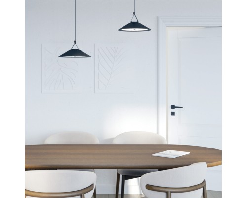 DK5565-BK Cветильник для трека-ремня Belty, серия Flow, со светодиодом, D300*H71мм, 48V DC, 20W, RA90, 120°, 3000K, IP20, черный, алюминий