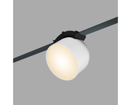 DK5543-WH+BK Поворотный светильник для трека-ремня Belty, серия Spot, со светодиодом, D100*H107мм, 48V DC, 12W, RA90, 120°, 3000K, IP20, белый с черным, алюминий