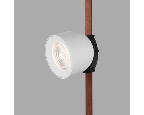 DK5640-WH+BK Поворотный светильник для трека-ремня Belty Smart, серия Spot, со светодиодом, D100*H107мм, 48V DC, 12W, RA90, 38°, 2700-6000K, IP20, белый с черным, алюминий