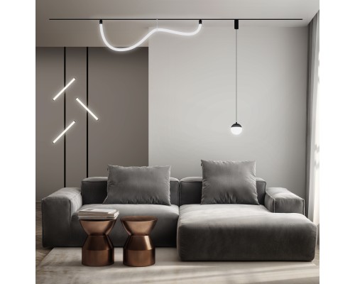 DK8056-BK Подвесной светильник SMART MOON 12W DIM 3000K-6000K, черный, алюминий, акрил