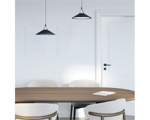 DK5564-BK Cветильник для трека-ремня Belty, серия Flow, со светодиодом, D300*H71мм, 48V DC, 20W, RA90, 120°, 4000K, IP20, черный, алюминий