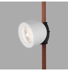 DK5540-WH+BK Поворотный светильник для трека-ремня Belty, серия Spot, со светодиодом, D100*H107мм, 48V DC, 12W, RA90, 38°, 4000K, IP20, белый с черным, алюминий