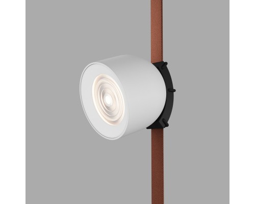DK5540-WH+BK Поворотный светильник для трека-ремня Belty, серия Spot, со светодиодом, D100*H107мм, 48V DC, 12W, RA90, 38°, 4000K, IP20, белый с черным, алюминий