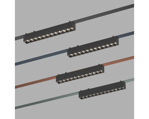 DK5670-BK Cветильник для трека-ремня Belty Smart, серия Grill, со светодиодом, L323*W40*H45мм, 48V DC, 12W, RA90, 24°, 2700-6000K, IP20, черный, алюминий