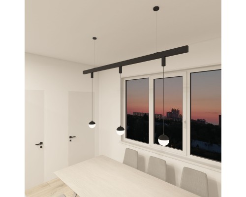 DK8056-BK Подвесной светильник SMART MOON 12W DIM 3000K-6000K, черный, алюминий, акрил