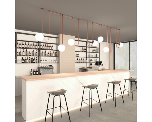 DK5555-BK Cветильник для трека-ремня Belty, серия Orb, со светодиодом, D230*H236мм, 48V DC, 15W, RA90, 120°, 3000K, IP20, черный, акрил