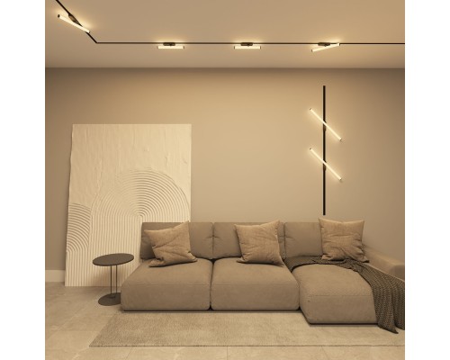 DK6438-BK Поворотный однофазный трековый светильник STROM со светодиодом L300mm 220V 10W 150° 3000K IP20 черный алюминий/акрил