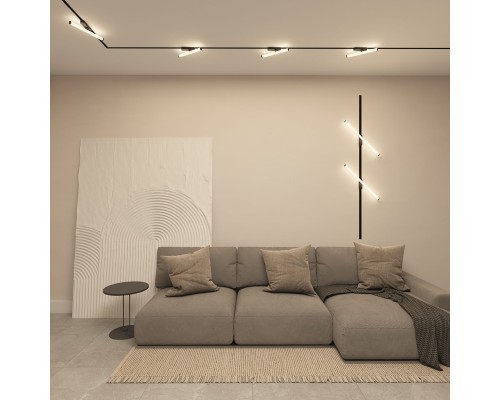 DK6448-BK Поворотный однофазный трековый светильник STROM со светодиодом L300mm 220V 10W 150° 4000K IP20 черный алюминий/акрил