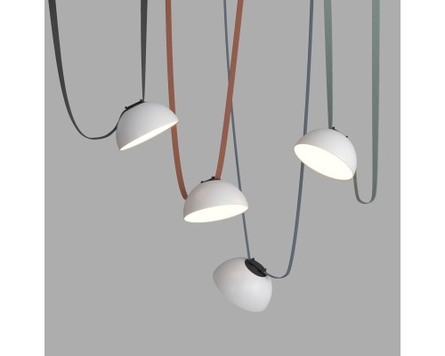 DK5560-WH+BK Cветильник для трека-ремня Belty, серия Flow, со светодиодом, D220*H117мм, 48V DC, 24W, RA90, 120°, 4000K, IP20, белый с черным, алюминий