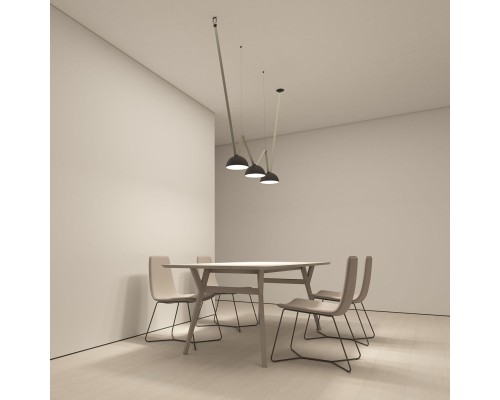 DK5560-BK Cветильник для трека-ремня Belty, серия Flow со светодиодом, D220*H117мм, 48V DC, 24W, RA90, 120°, 4000K, IP20, черный, алюминий